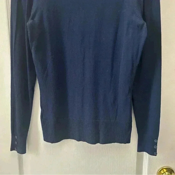 Ricki’s Cardigan V Neck Button Front Fitted Blue Size Small - Picture 9 of 16